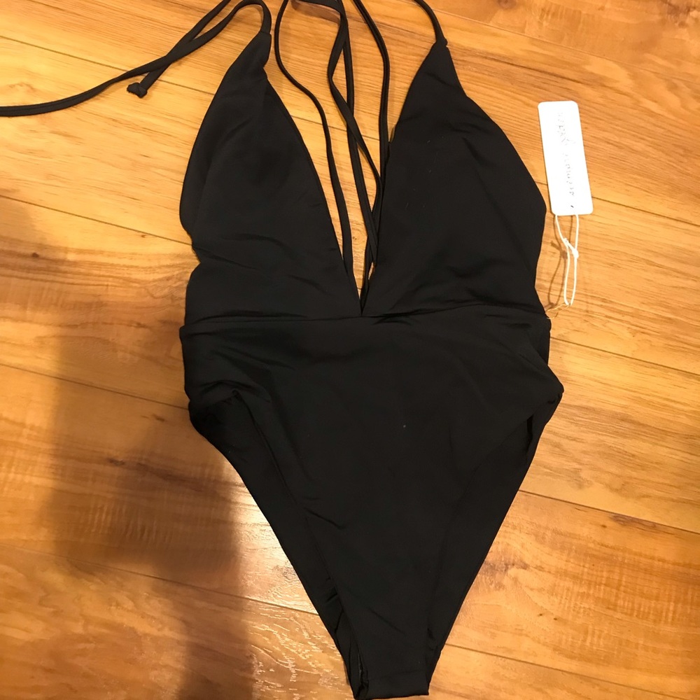 Black one piece bikini